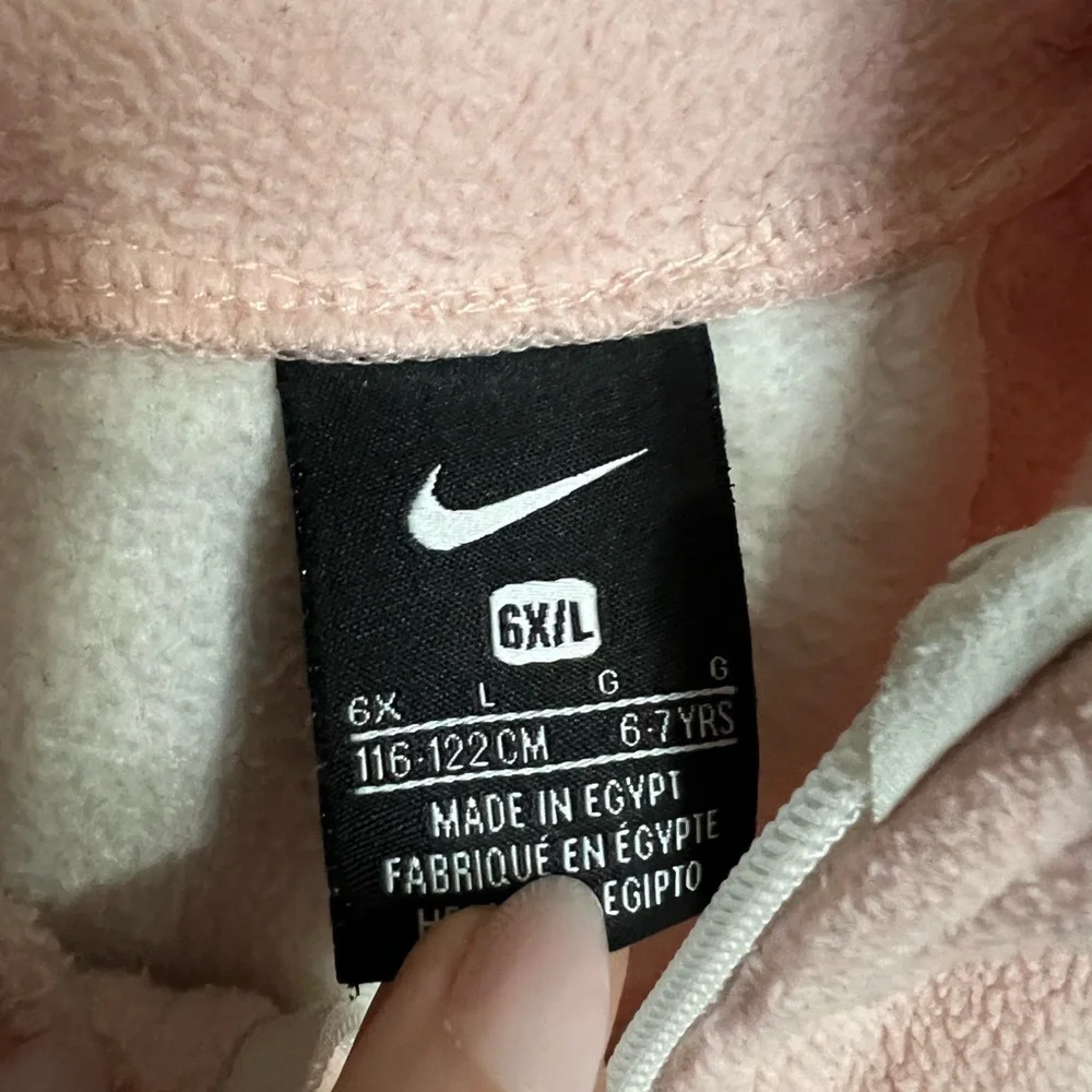 NIKE Classic Embroidered Logo Casual Fleece Full Zip Jacket Pink White Girl's 6X